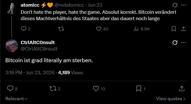 Bitcoin FUD Screenshot