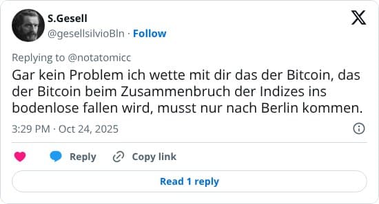 Der Autor wettet, dass der Bitcoin beim Zusammenbruch der Indizes ins Bodenlose fallen werde.